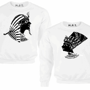 EGYPTIAN KING & QUEEN WHT & BLK 4 PC