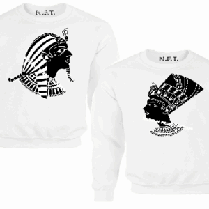 EGYPTIAN KING & QUEEN WHITE & BLACK 4 PC
