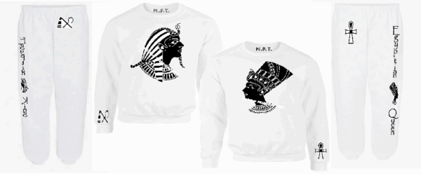 EGYPTIAN KING & QUEEN WHITE & BLACK 4 PC