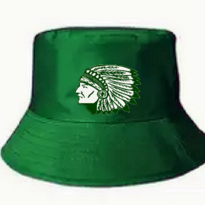WYANDANCH WARRIOR~Bucket Hat Grn & Wht~Featuring The Chief