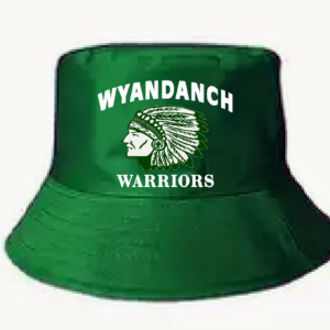 WYANDANCH WARRIOR~Bucket Hat Grn & Wht~Featuring Full Logo