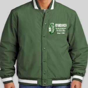 WYANDANCH WARRIOR~FLIGHT JACKET~Grn & Wht