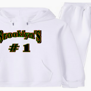 "BROOKLYN'S #1" 2PC HOODIE SET ~ In White