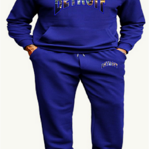"DETROIT-CLEAR" ~ 2PC HOODIE SET - In Blue