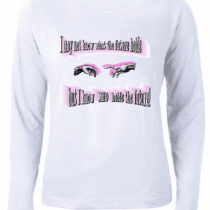 "FUTURE" TEE In white with pink
