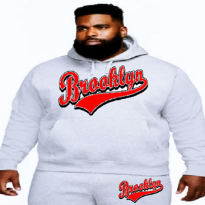"BROOKLYN RED" ~ 2PC HOODIE SET - In Gray