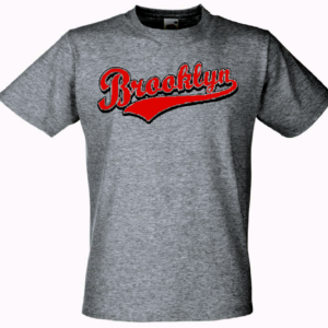 "BROOKLYN RED" TEE  ~ In Gray
