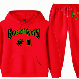 "BROOKLYN'S #1" ~ 2PC HOODIE SET In Red