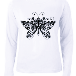 "BLACK BUTTERFLY" TEE ~ In White