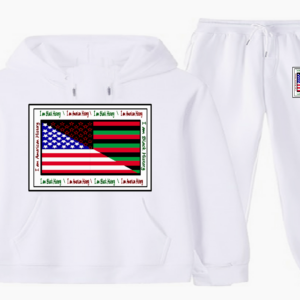 "BLACK HISTORY-AMERICAN HISTORY" 2PC HOODIE SET - In White