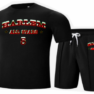 "HARLEM ALL STARS" 2PC SHORT SET ~ In Black