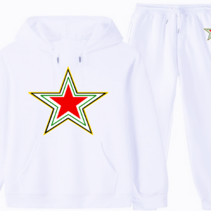 "BLACK STAR" ~ 2PC HOODIE SET - In White
