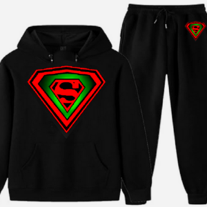 "BLACK SUPERMAN" ~ 2PC HOODIE SET - In Black