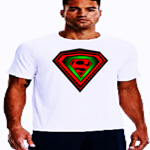 "BLACK SUPERMAN" TEE ~ In White
