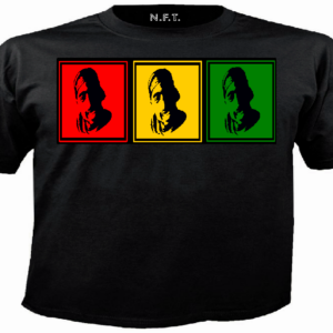 "BLU-PAC" TEE ~ In Black - With - Red, Yellow & Green