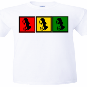 "BLU-PAC" TEE ~ In White - With - Red, Yellow & Green